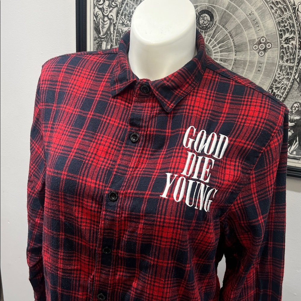 ALF Button Up Flannel (L) Good Die Young